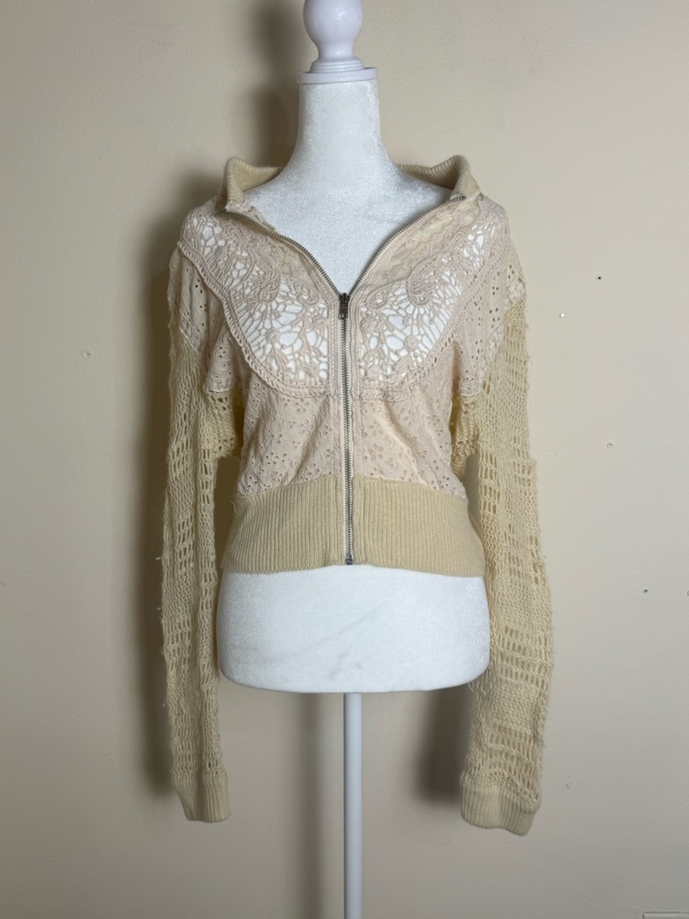 Cream Crochet lace jacket